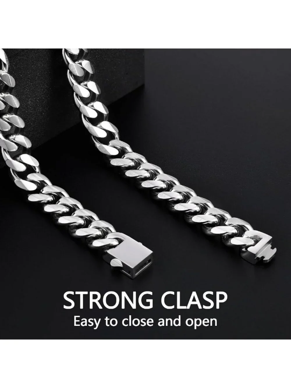 Stylish 3.5mm Cuban Link Chain Necklace for Men & Women, Durable Stainless Steel